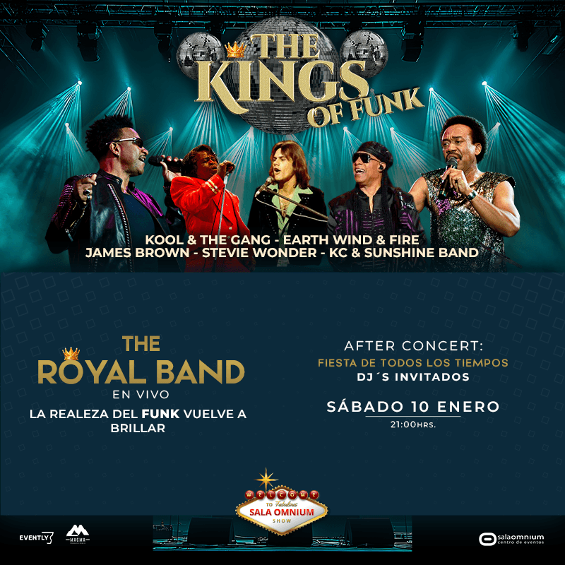 🎶 KINGS of FUNK & The Royal Band 🎶  ★ Kool & the Gang ★ Earth Wind & Fire ★ KC & the Sunshine Band ★ Stevie Wonder ★ Chic 🎤🎤 - Sala Omnium image}
