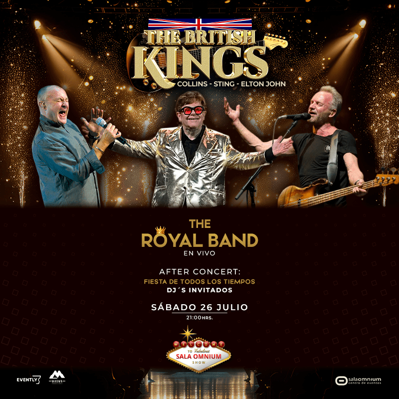 THE BRITISH KINGS ✨ & The Royal Band 🎶 ★ Elton John ★ Sting ★ Phil Collins - Afiliados Caja Los Andes image}